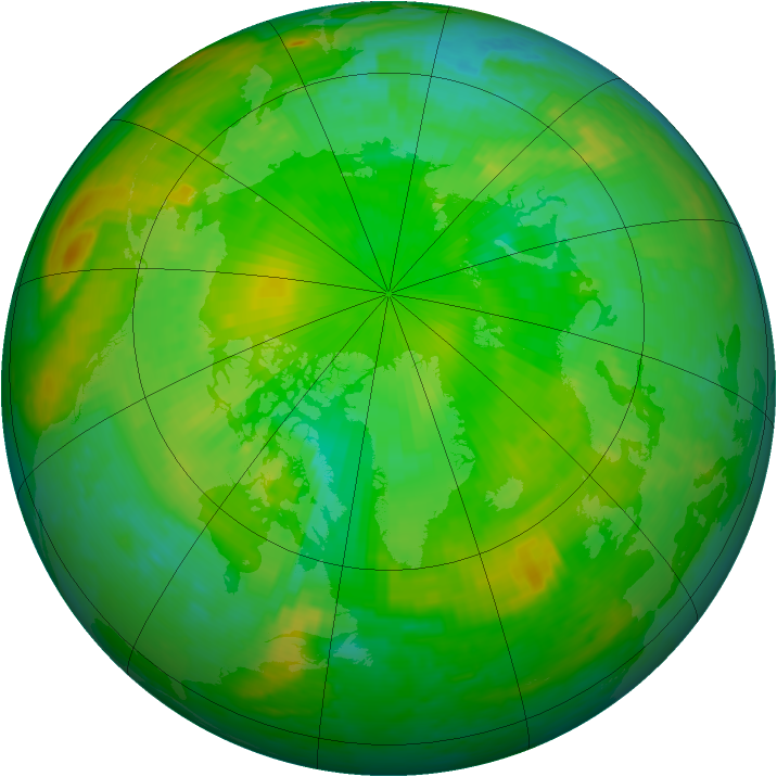 Arctic ozone map for 07 July 2002